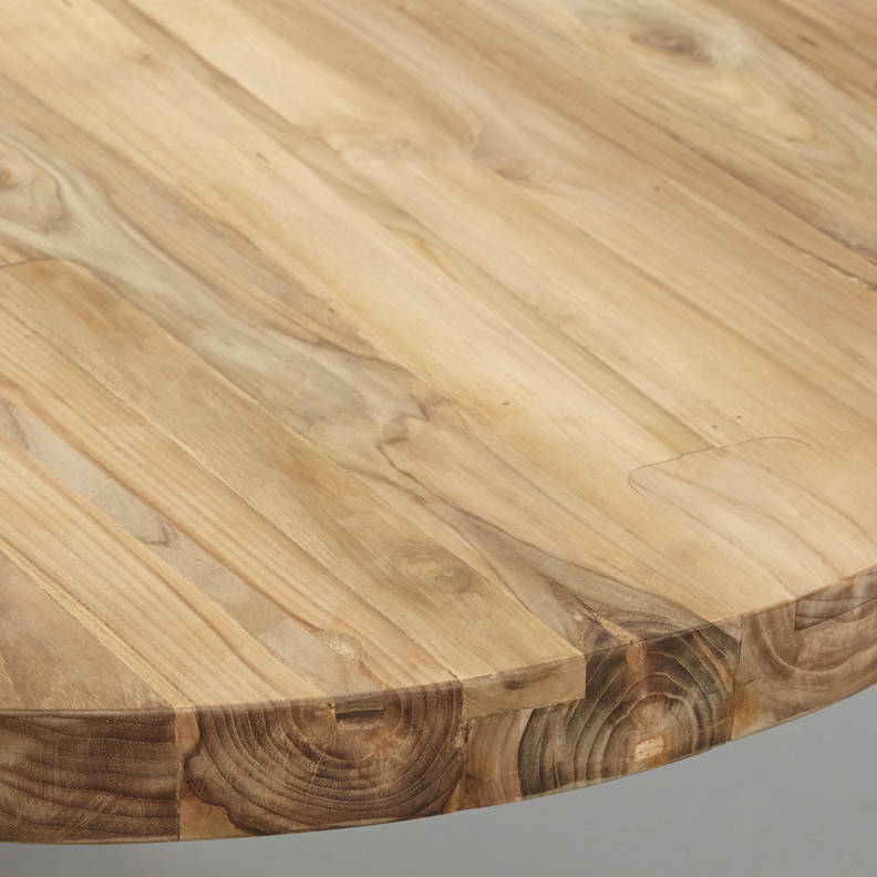 Plateau de table ovale - 240x120 cm - naturel - teck