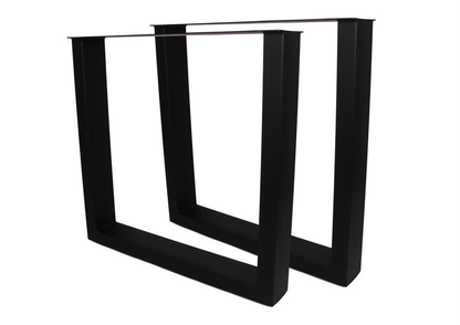 Pieds de table - modèle U - 72x72 cm - métal noir thermolaqué - lot de 2