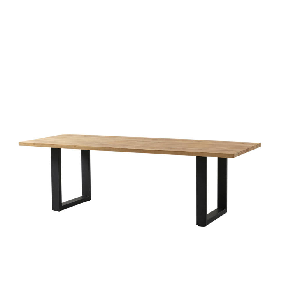 Pieds de table - modèle U - 72x72 cm - métal noir thermolaqué - lot de 2