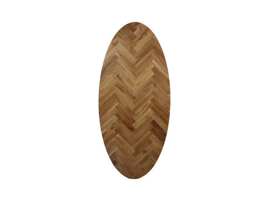 Plateau de table Fishbone Oval - 200x100x4 - Naturel - Chêne