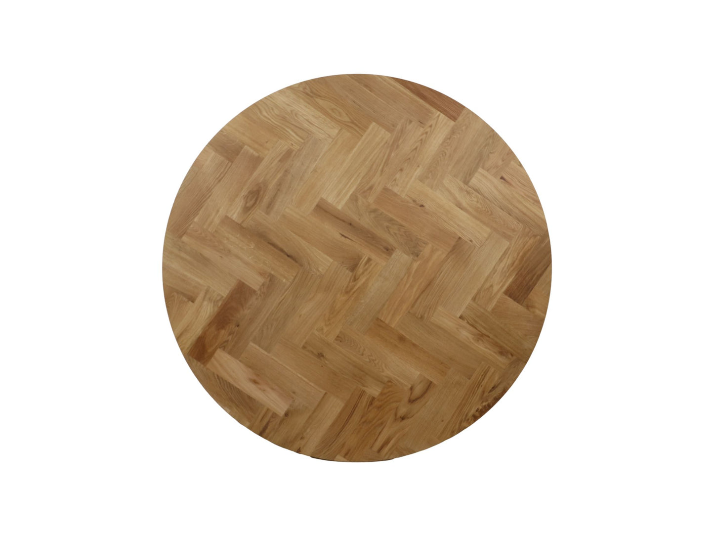 Plateau de table Fishbone Round- 100x100x4 - Naturel - Chêne