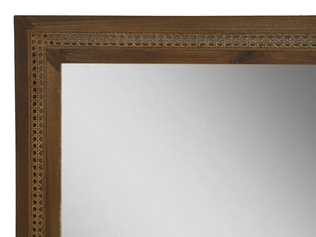 Miroir carré - 120x80x7 - Naturel - Teck/rotin