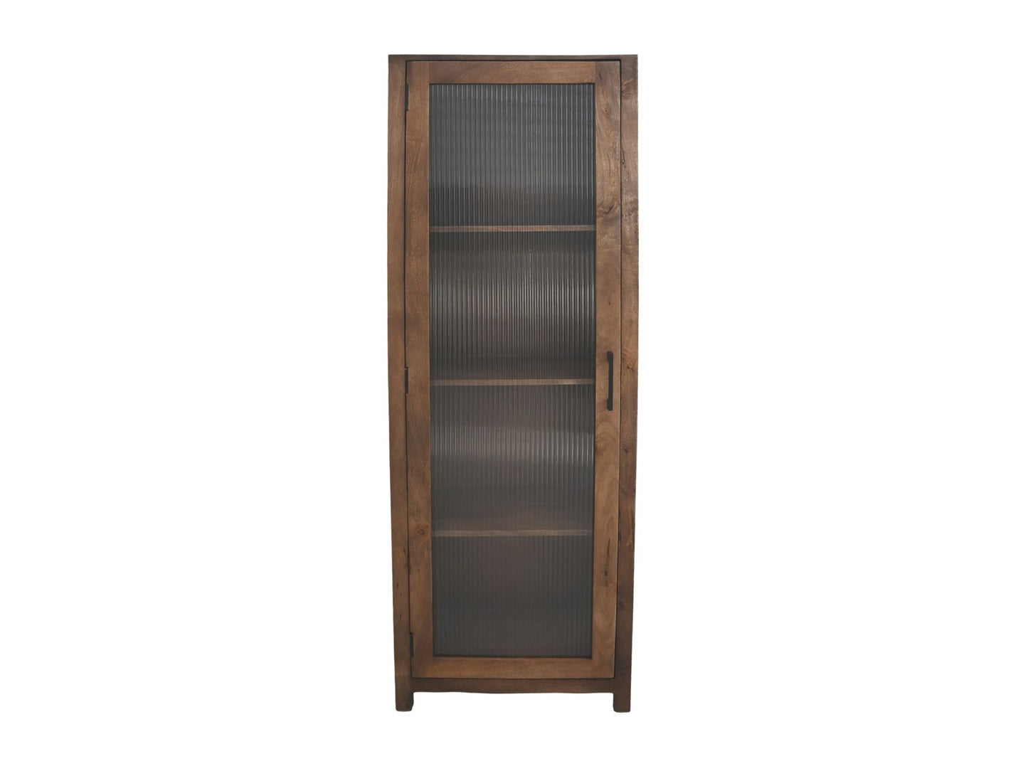 Meuble vitrine avec verre - 60x40x180 - Naturel - Bois de manguier/verre