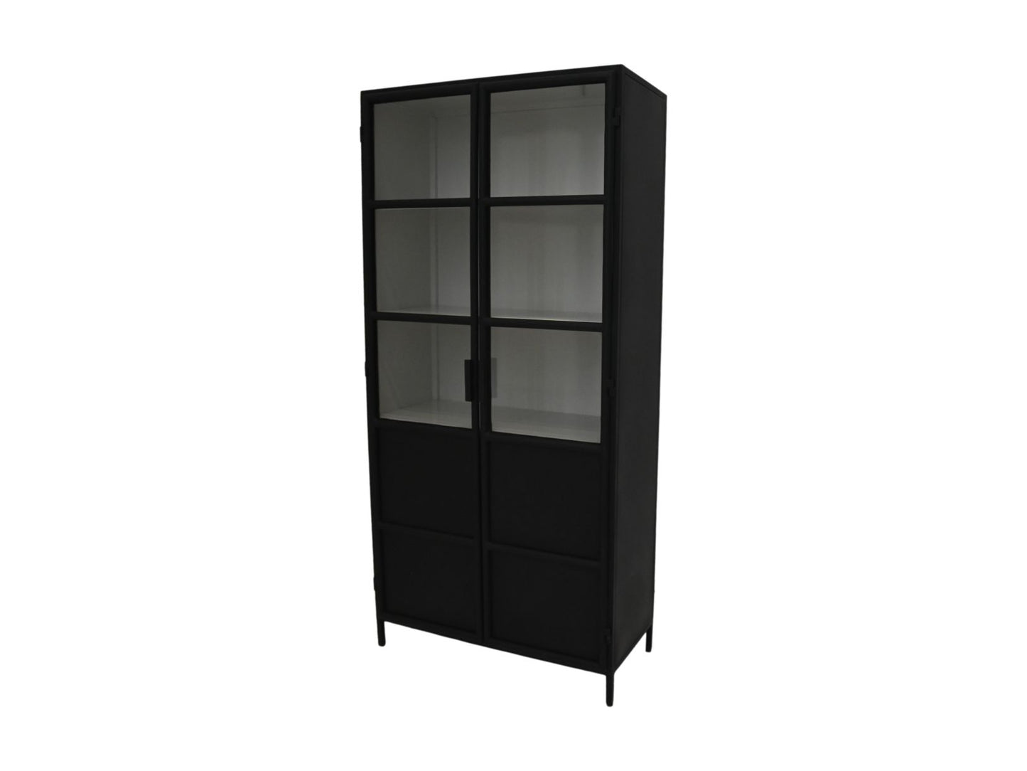 Vitrine Bronx - 90x40x190 - noir/gris - Métal