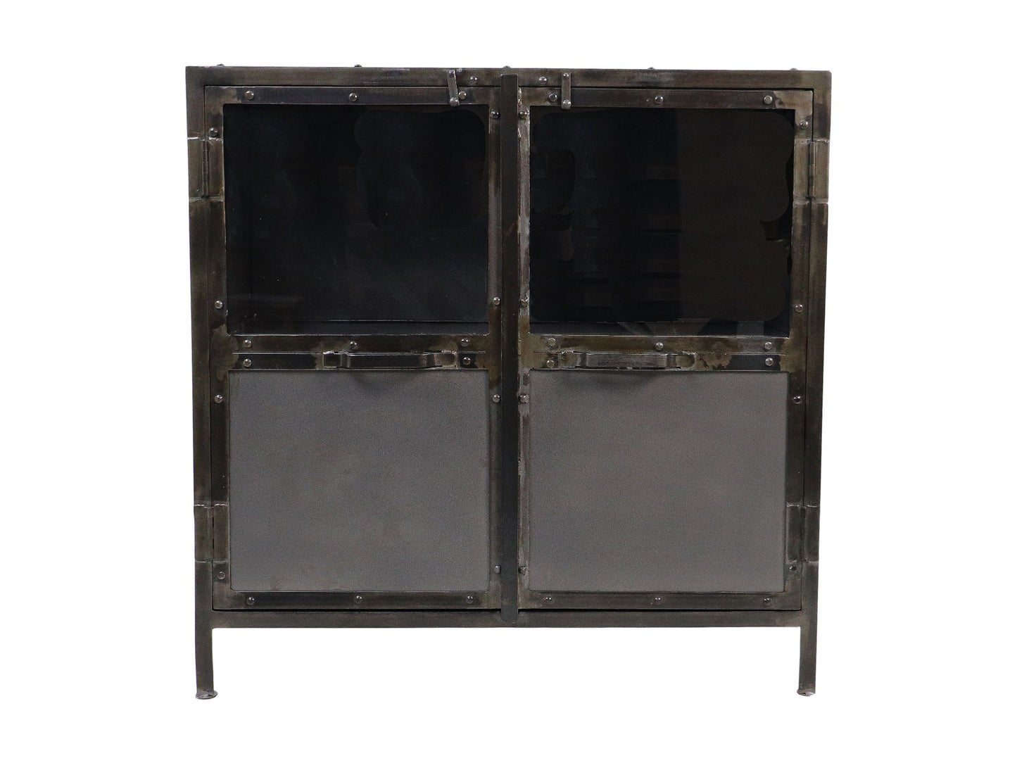 Vitrine Brooklyn - 90x40x90 - Acier Naturel - Fer/verre