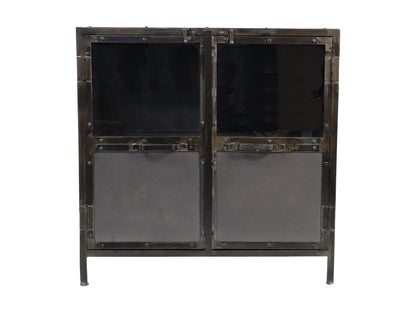 Vitrine Brooklyn - 90x40x90 - Acier Naturel - Fer/verre