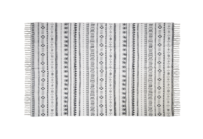 Tapis - coton - 210x150 cm - noir/blanc