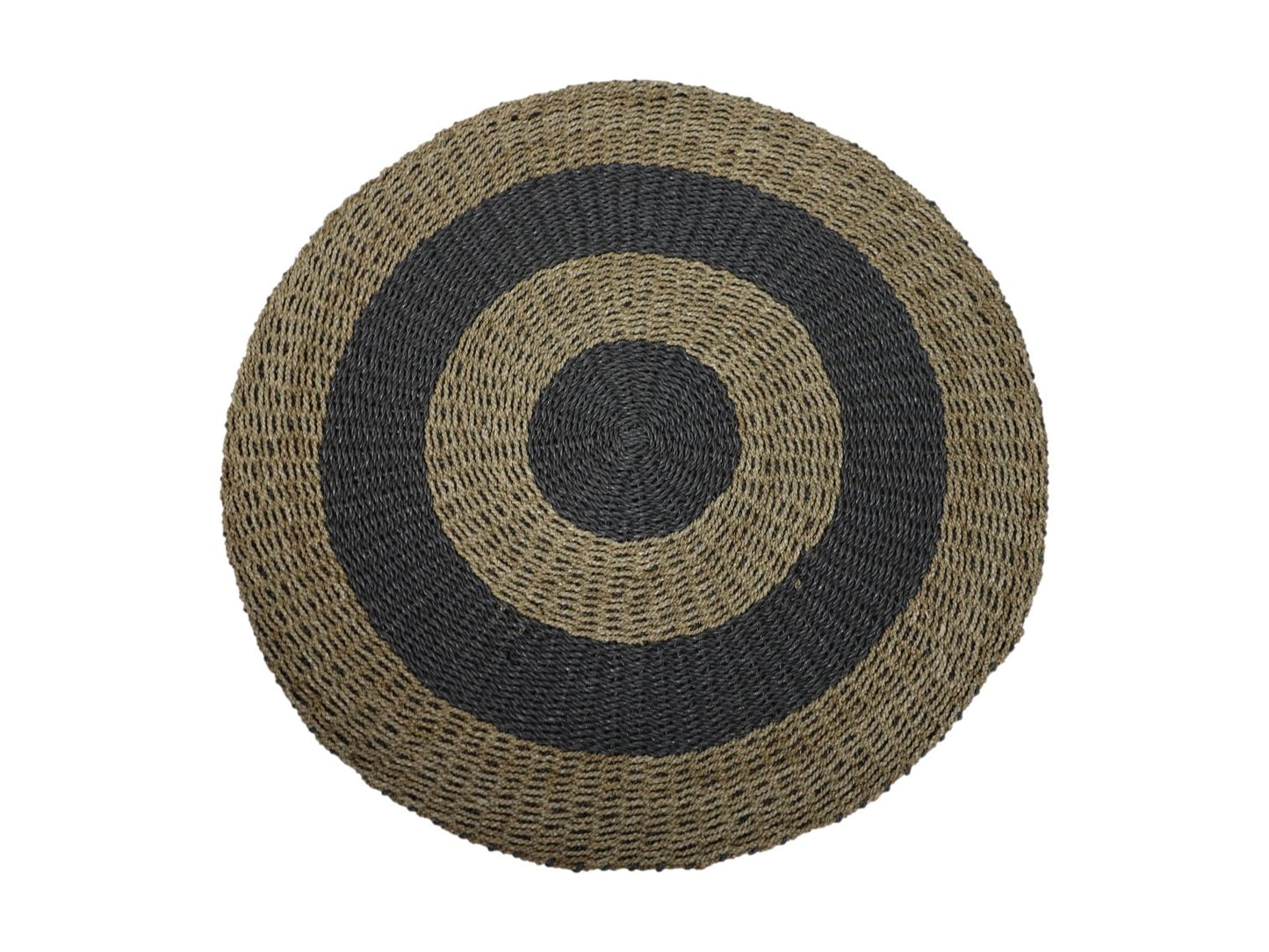 Tapis - ø120 - Raphia/jonc de mer - Naturel/gris