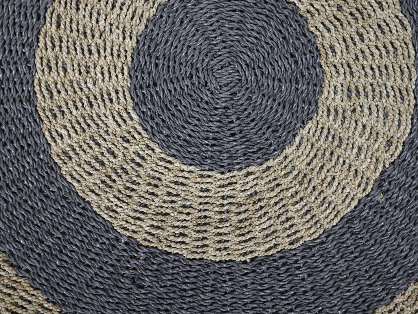 Tapis - ø120 - Raphia/jonc de mer - Naturel/gris