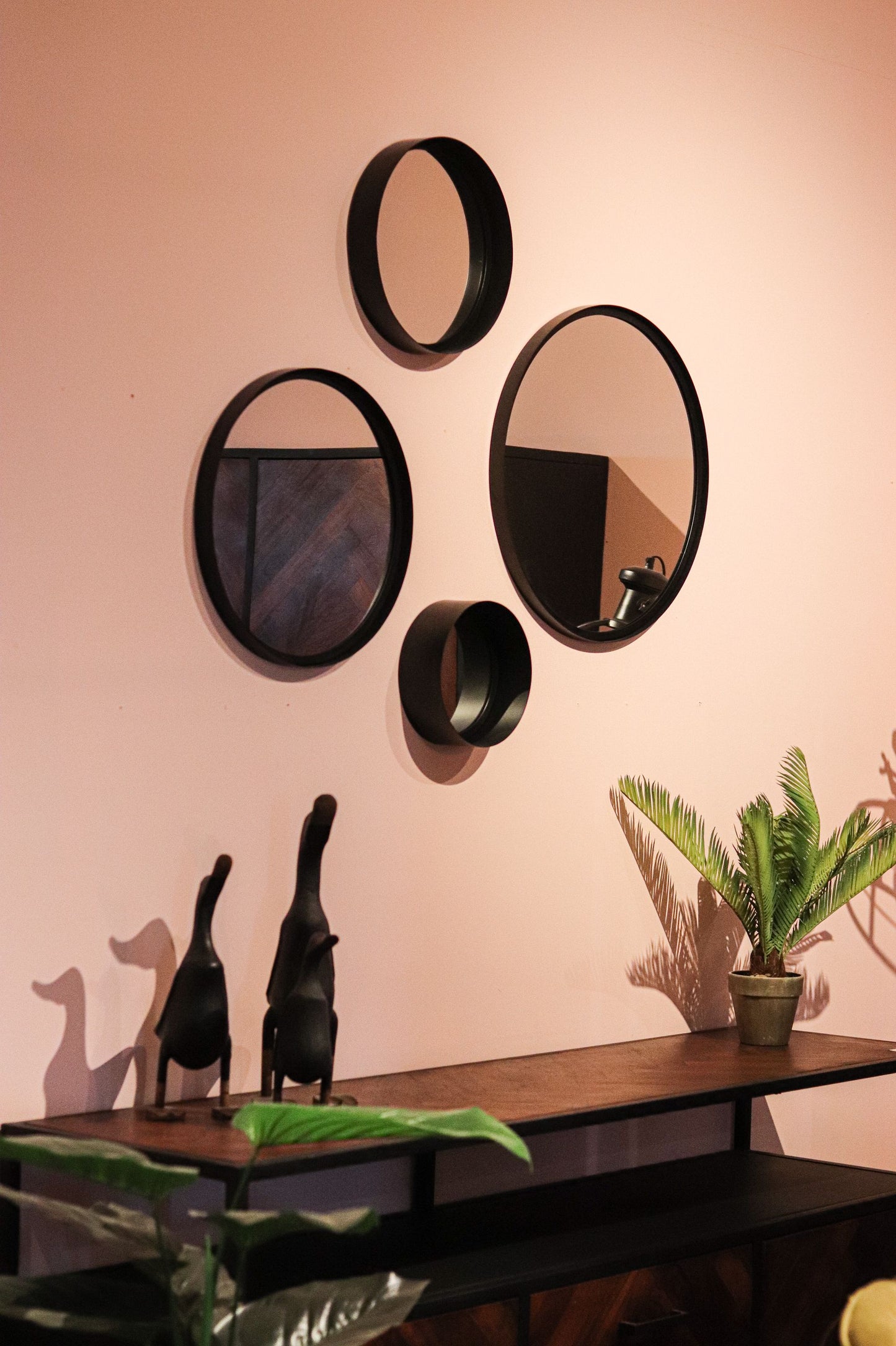 Miroir mural Fletcher Round - ø20 - noir - Métal/verre