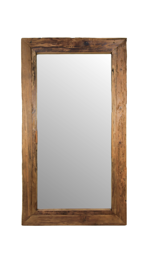 Miroir mural Rustique - 120x3x80 - Naturel - Bois flotté teck