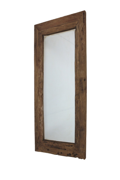 Miroir mural Rustic - 200x100 cm - bois flotté teck